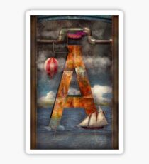 Steampunk - Alphabet - A is for Adventure Sticker
