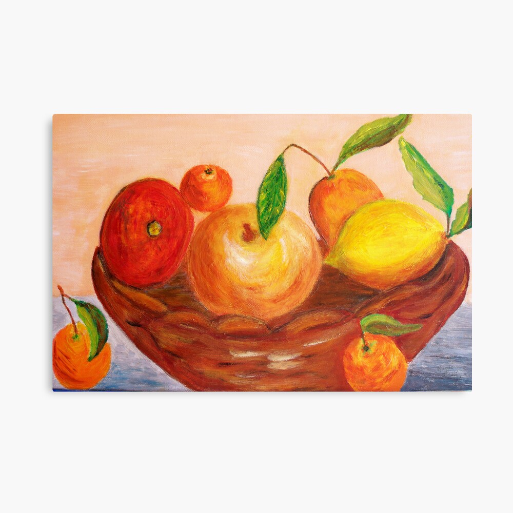 "Basket of fruits" Canvas Print by daffodil Redbubble