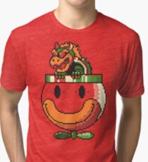 Super Mario World SNES Bowser Koopa Super Nintendo 16-Bit Tri-blend T-Shirt