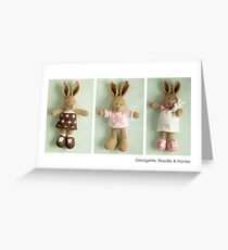pink & brown bunnies Greeting Card