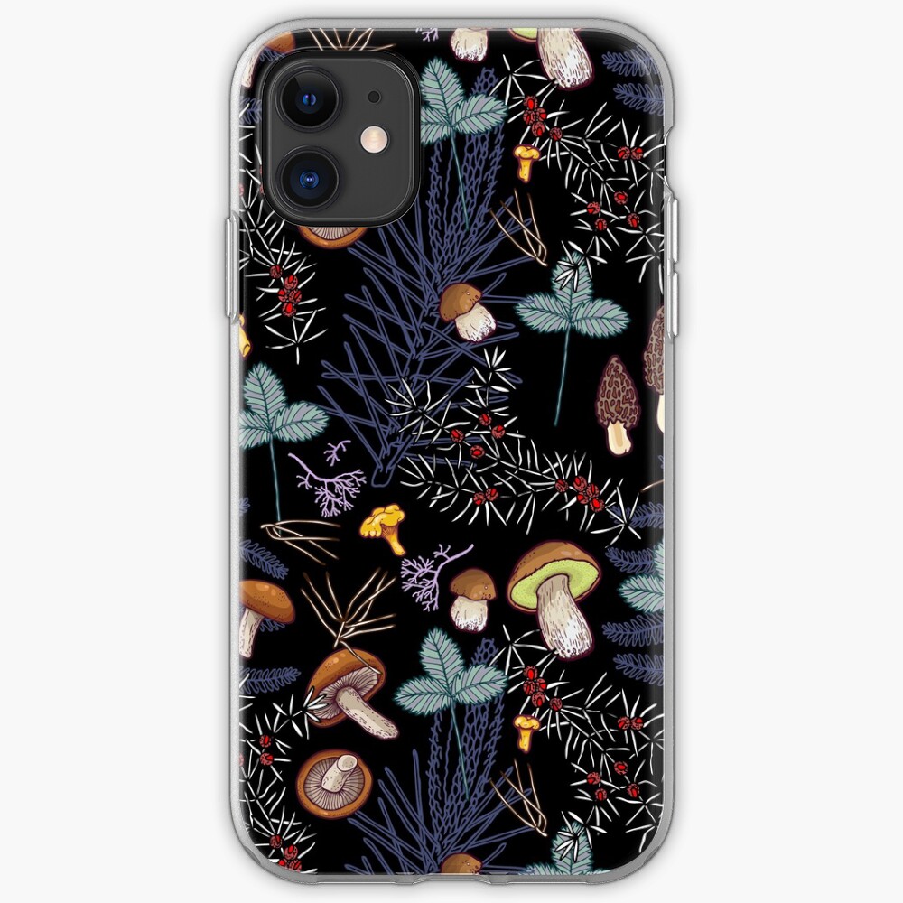dark wild forest mushrooms iPhone Case & Cover