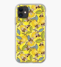 Yellow lemon and bee garden. iPhone Case