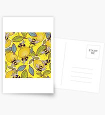 Postales Amarillo limón y jardín de abejas.
