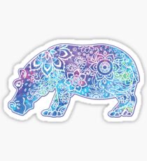 Psychedelisches Hippo // Hippie-Flusspferd Sticker