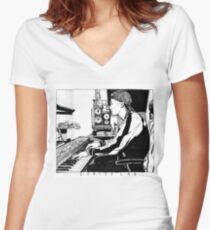 Genius Lab inktober Women's Fitted V-Neck T-Shirt