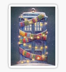 Christmas Police Box Sticker