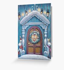 Scandinavian Christmas door Greeting Card