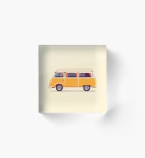 Vintage Hippie Camping Van Acrylic Block