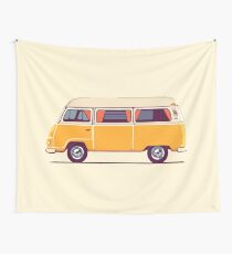 Vintage Hippie Camping Van Wandbehang