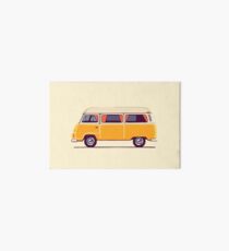Vintage Hippie Camping Van Art Board