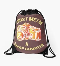 I am a Sharp Shooter Drawstring Bag