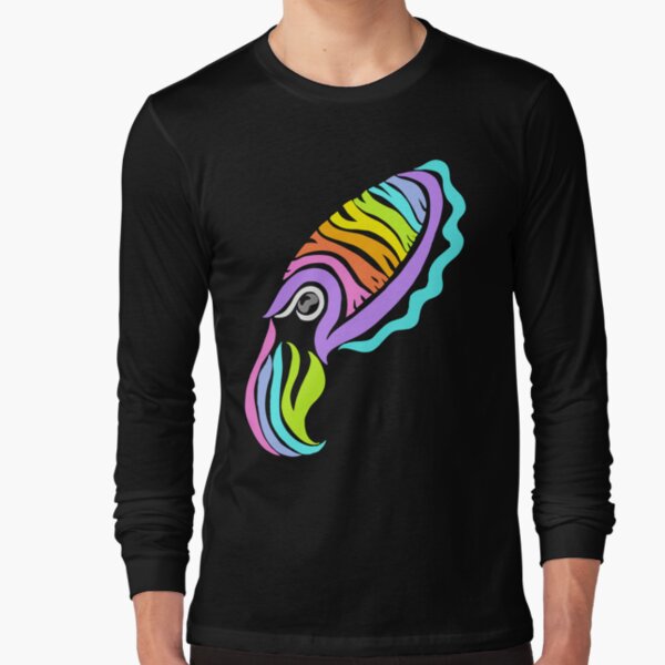 Deep-sea Neon - Tribalish Cuttlefish Long Sleeve T-Shirt
