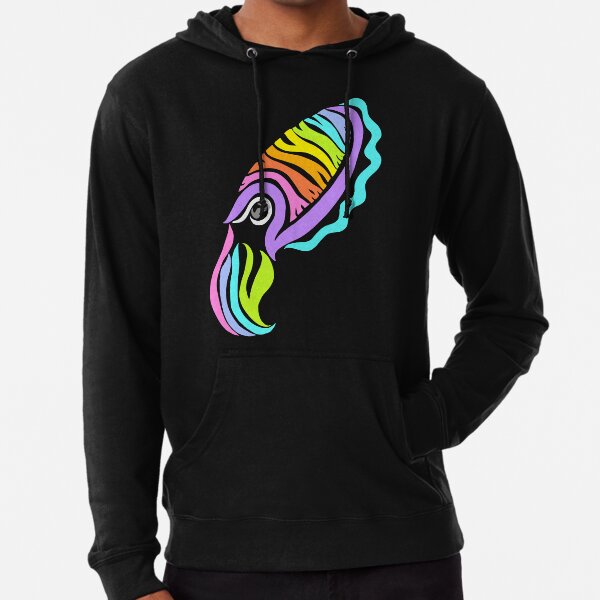 Deep-sea Neon - Tribalish Cuttlefish Lightweight Hoodie