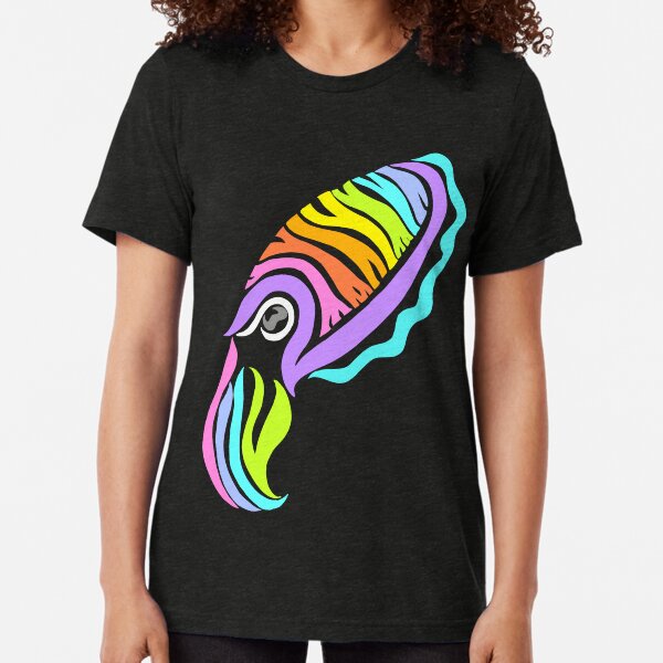 Deep-sea Neon - Tribalish Cuttlefish Tri-blend T-Shirt