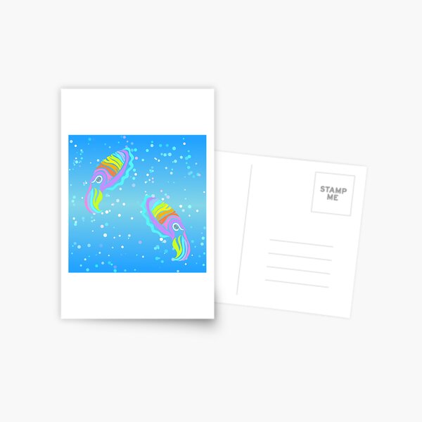 Deep-sea Neon - Tribalish Cuttlefish Postcard
