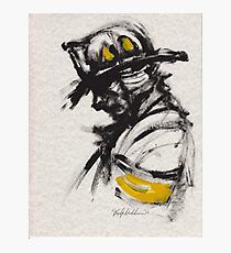 The Firefighter in Thought Photographic Print