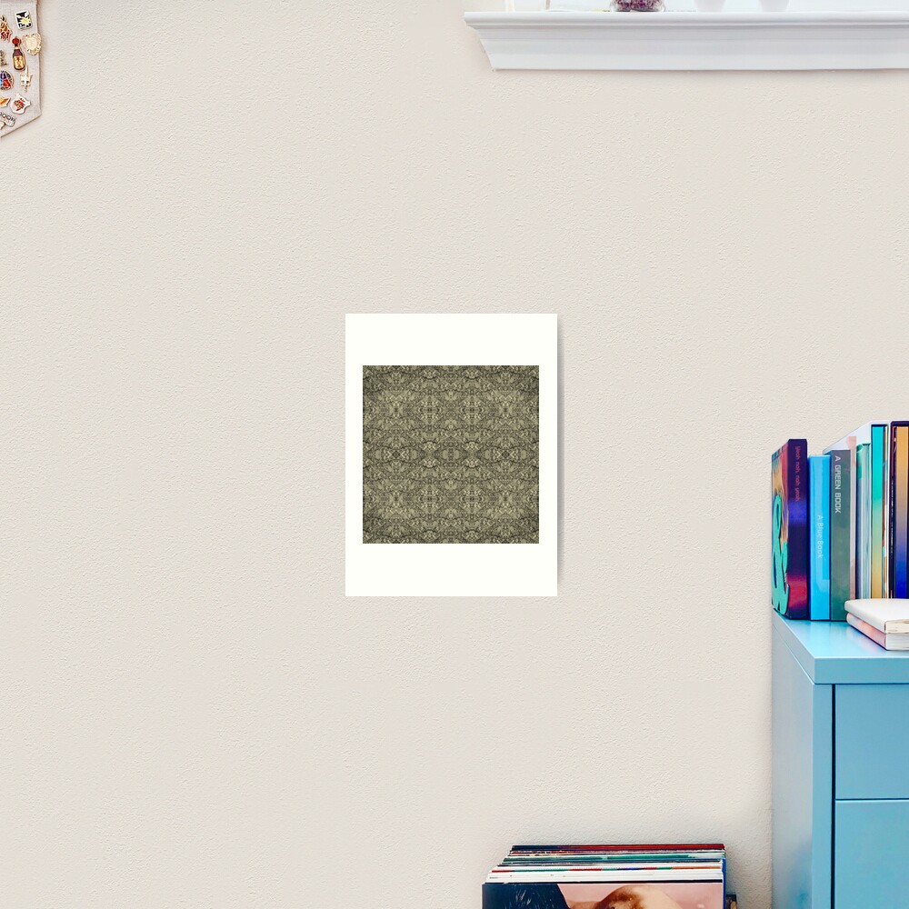 Kaleidoscope Vintage Endpaper (sepia) Art Print
