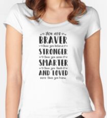 Du bist mutiger als du Winnie The Pooh glaubst Tailliertes Rundhals-Shirt