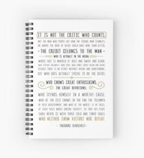 Cuaderno de espiral Hombre en la arena, cita de Theodore Roosevelt