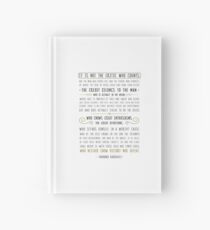 Cuaderno de tapa dura Hombre en la arena, cita de Theodore Roosevelt