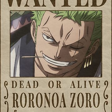 Zoro Bounty Wanted Poster One Piece Art Print by Anime One Piece