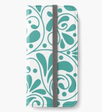 Playful turquoise leaves iPhone Wallet/Case/Skin