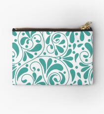 Playful turquoise leaves Studio Pouch