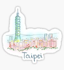 Taipei City Panorama at night Sticker
