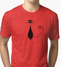 Black cat silhouette Tri-blend T-Shirt