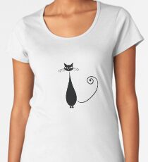 Black cat silhouette Women's Premium T-Shirt