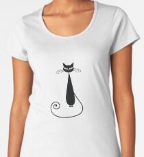 Black cat silhouette Women's Premium T-Shirt