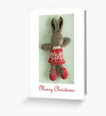 christmas bunny girl Greeting Card