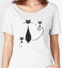 Black cats family Women's Relaxed Fit T-Shirt