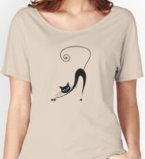 Black cat silhouette Women's Relaxed Fit T-Shirt