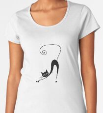Black cat silhouette Women's Premium T-Shirt