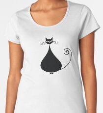 Black cat silhouette Women's Premium T-Shirt