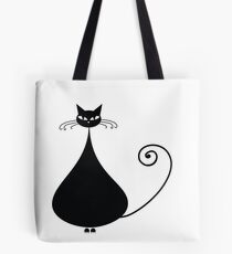 Black cat silhouette Tote Bag
