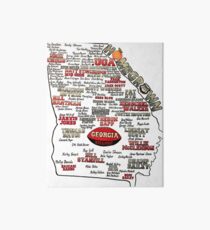 UGA Football Map Homegrown Art Board