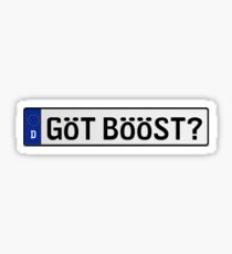 Euro Plate - GOT BOOST? Sticker