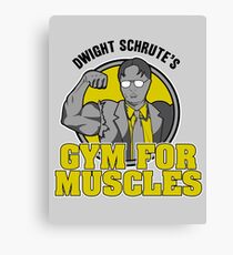Dwight Schrute's Fitnessstudio für Muskeln Leinwanddruck