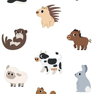 choose large sticker!* Mega Cute Animals #4 Sticker for Sale by  littlemandyart