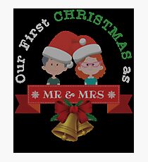 Our First Christmas As Mr and Mrs 2017 Ugly Sweater Knitted Design Gift For Married Couples Just Married T-Shirt Sweater Hoodie Iphone Samsung Phone Case Coffee Mug Tablet Case Photographic Print