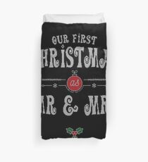 Our First Christmas As Mr and Mrs Ugly Sweater Knitted Design Gift For Just Married Married Couples T-Shirt Sweater Hoodie Iphone Samsung Phone Case Coffee Mug Tablet Case Duvet Cover