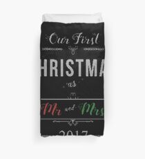 Our First Christmas as Mr and Mrs 2017 Ugly Sweater Knitted Design Gift For Just Married Married Couples T-Shirt Sweater Hoodie Iphone Samsung Phone Case Coffee Mug Tablet Case Duvet Cover