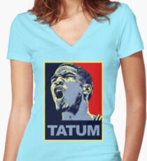 jayson tatum Women's Fitted V-Neck T-Shirt