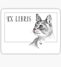 Cat (ExLibris) - Charcoal Animals Sticker