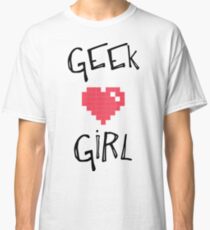 Geek Girl Nerd Pixel Heart Classic T-Shirt