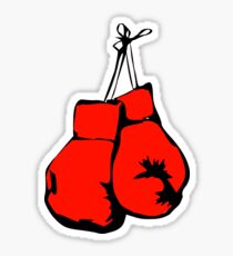 Hanging Boxing Gloves Drawn - Cool Boxing Sticker T-Shirt Pillow Sticker
