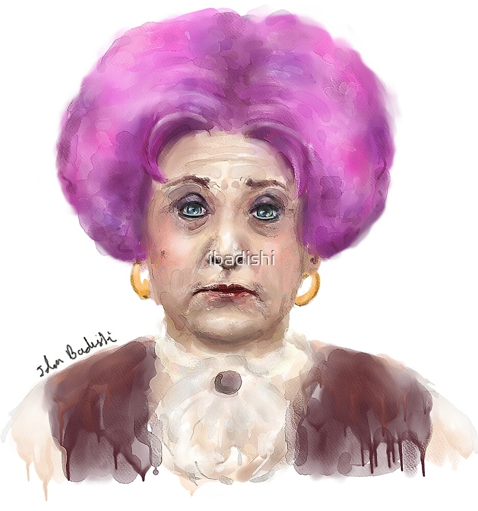 Funny Looking Old Lady With Crazy Pink Wig By Ibadishi Redbubble