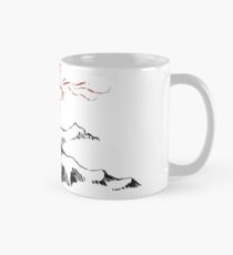 Red Dragon Above A Single Solitary Peak - Fan Art Mug